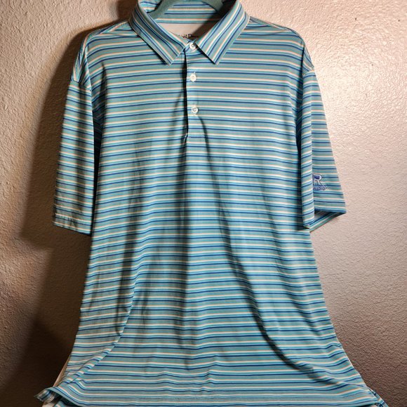 Straight Down Golf Polo Shirt Men’s XL Gray Striped Print Performance Top FstShp - Picture 11 of 11